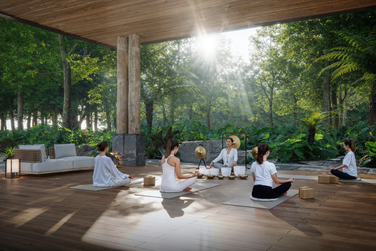 Vườn âm thanh trị liệu tại Eco Retreat.