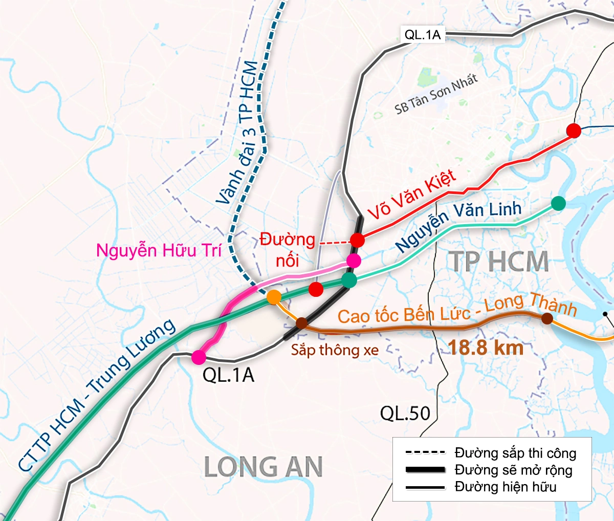 6 tuyen duong trong yeu o khu vuc cua ngo phia Tay TP HCM sap thong xe va dang duoc de xuat dau tu mo rong de giai bai toan giao thong thuc day kinh te khu vuc