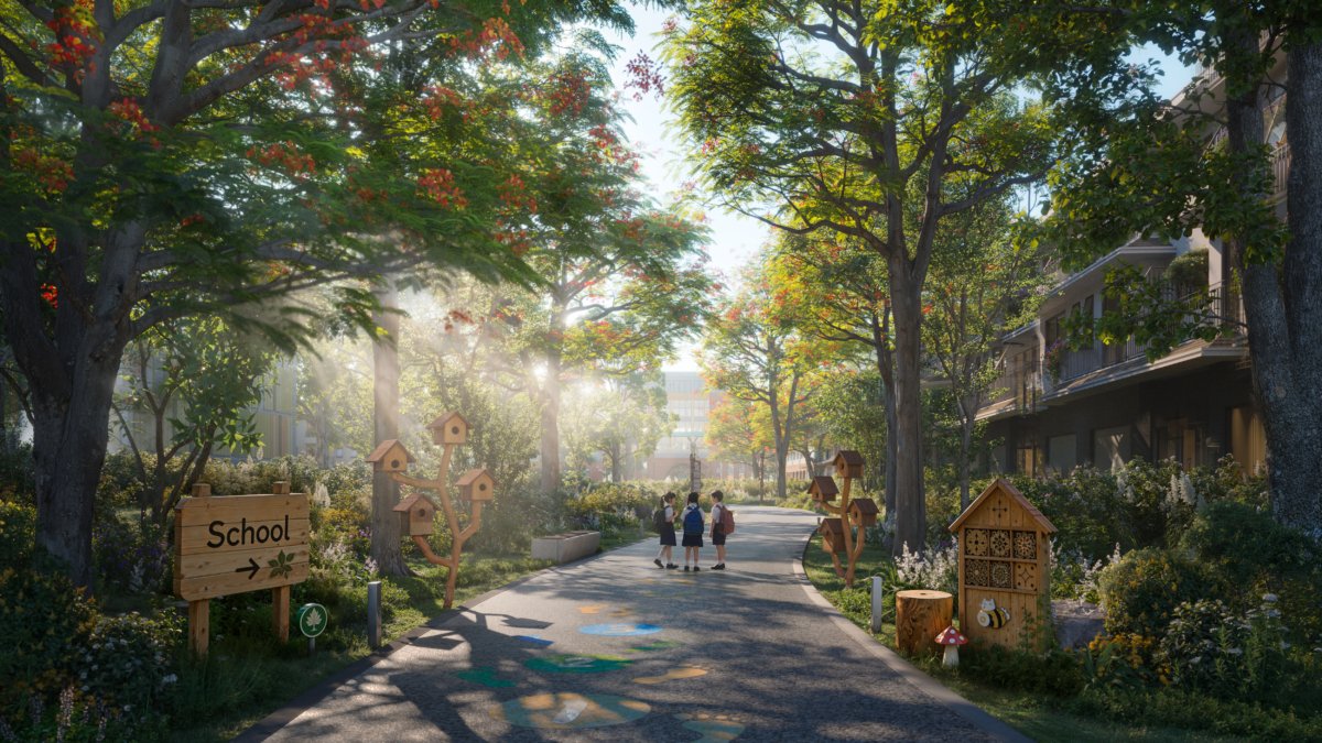 Ecopark ra mắt Rừng Phượng, đáp ứng nhu cầu của nhiều gia đình có con nhỏ trong độ tuổi đến trường 7 Cung duong den truong 1