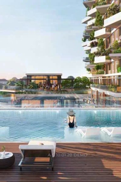 phối cảnh hồ bơi căn hộ Eco Retreat
